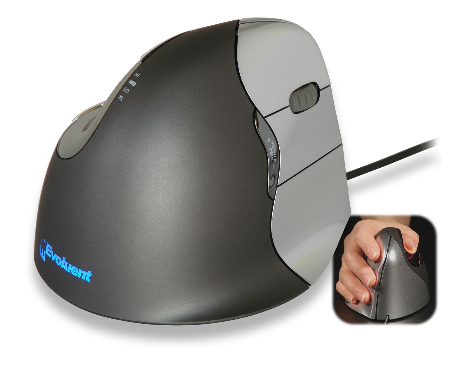 Evoluent VerticalMouse 4 Droitier Filaire Large